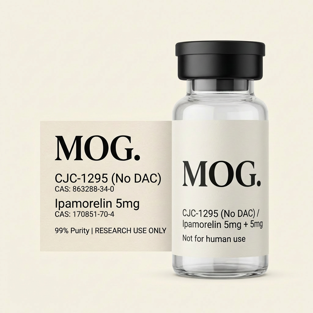 CJC-1295 No DAC + Ipamorelin 10mg research peptide blend vial — MOG Research