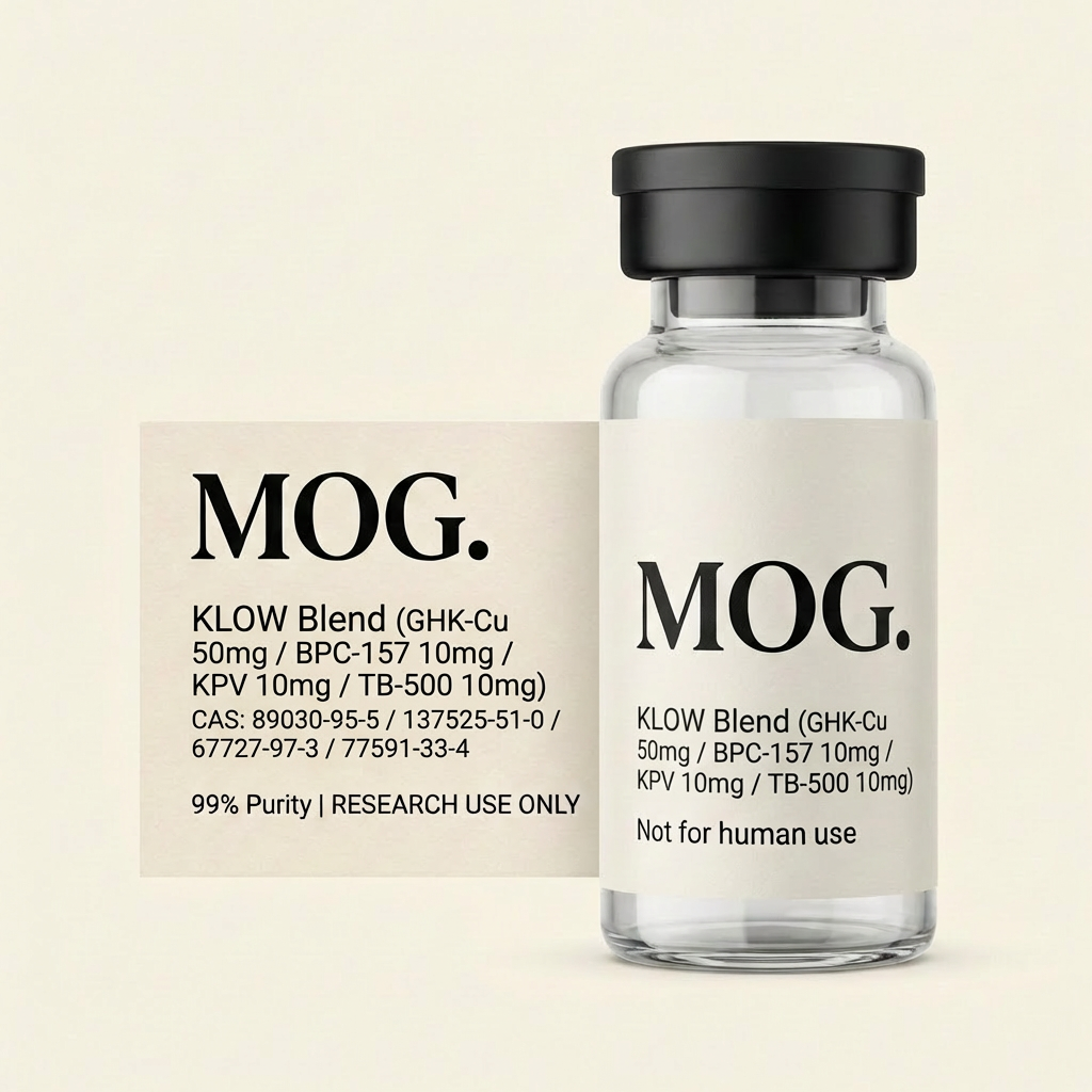 KLOW Blend 80mg research peptide vial (GHK-Cu + BPC-157 + KPV + TB-500) — MOG Research