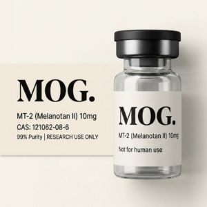 MT-2 (Melanotan II) 10mg research peptide vial — ≥99% purity — MOG Research