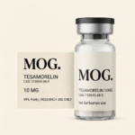 Tesamorelin 10mg research peptide vial (GHRH analogue) — ≥99% purity — MOG Research